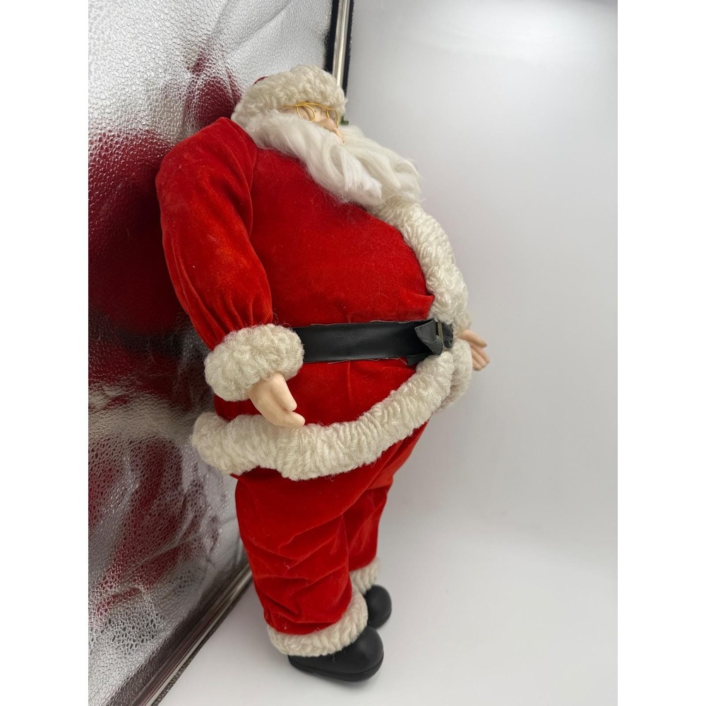 Vtg 80s Santa Claus Doll Figurine Classic Christmas Decor Standing Plush Lg 18" - Picture 10 of 12